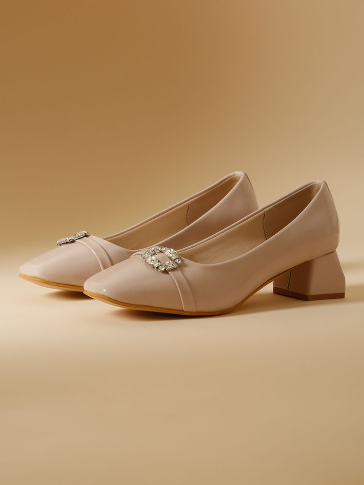 VALIOSAA Cream Color Casual Heel Pumps-picture-26