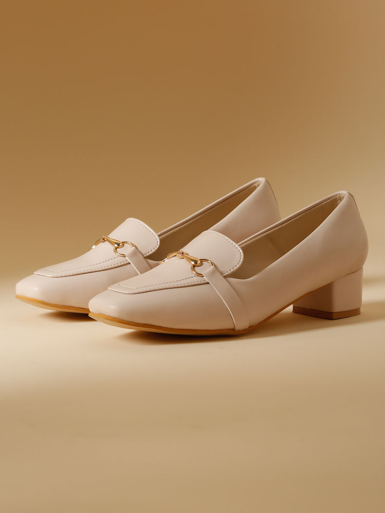 VALIOSAA Cream Color Work Heel Pumps-picture-19