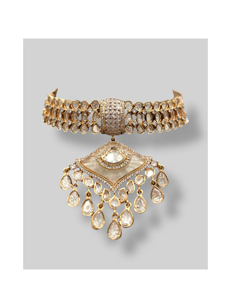 Beryachi Ananya Mop Kundan Necklace Set-picture-22