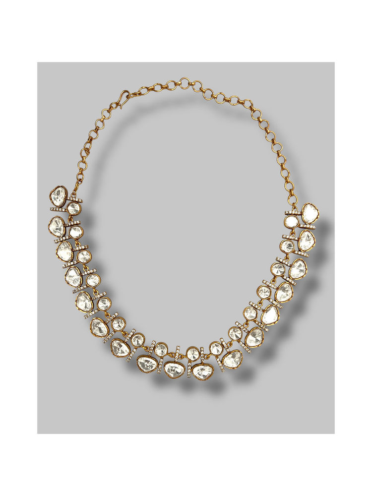 Beryachi Hansika Neutral Kundan Necklace Set-image-19
