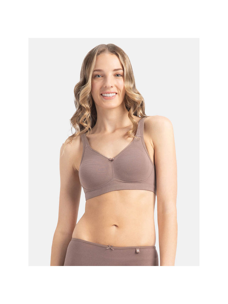 Jockey FE41 Wirefree Non Padded Cotton Elastane Full Coverage Everyday Bra - Deep Taupe
