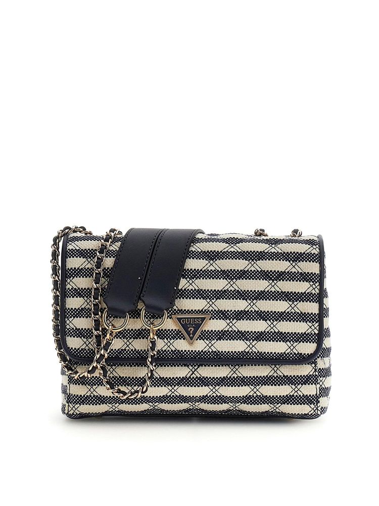 guess fashion Guess Navy Blue Stripes Polyester Giully Sling Bag-picture-10