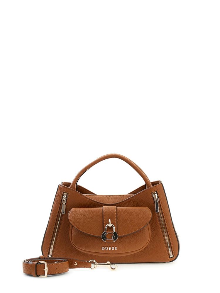 Guess Caramel Solid Pu Jessa Girlfriend Satchel Bag With Detachable Strap-image-20