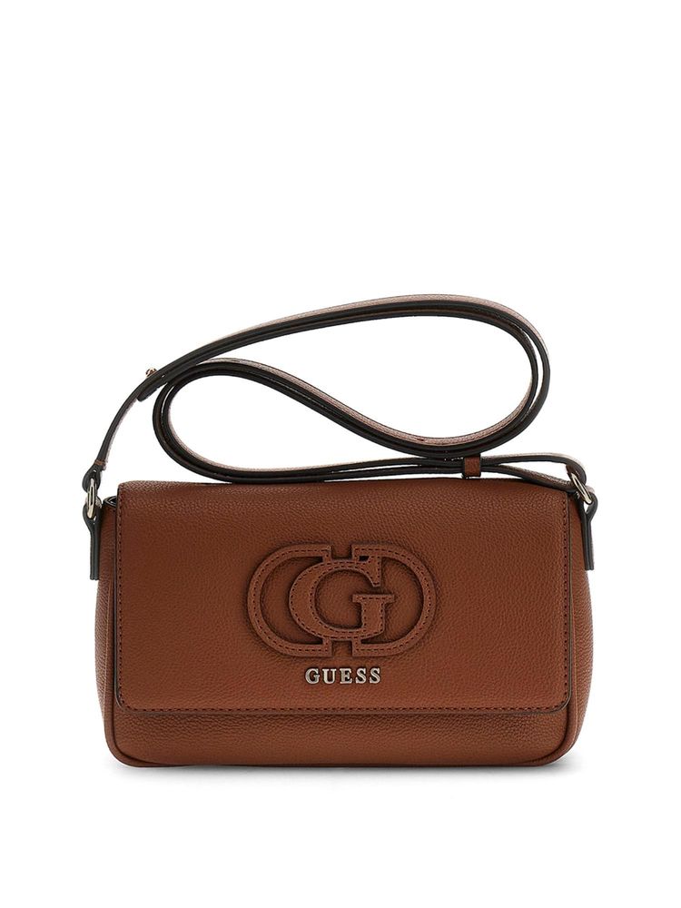 Guess Cognac Solid Pu Isola Convertible Sling Bag-image-46