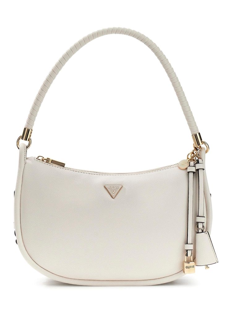 Guess Off White Solid Pu Danya Handbag-image-8