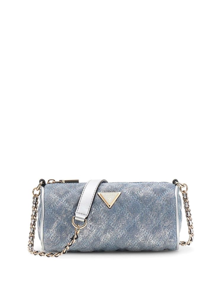 guess fashion Guess Metallic Denim Solid Cotton Giully Mini Barrel Duffel Bag-picture-24