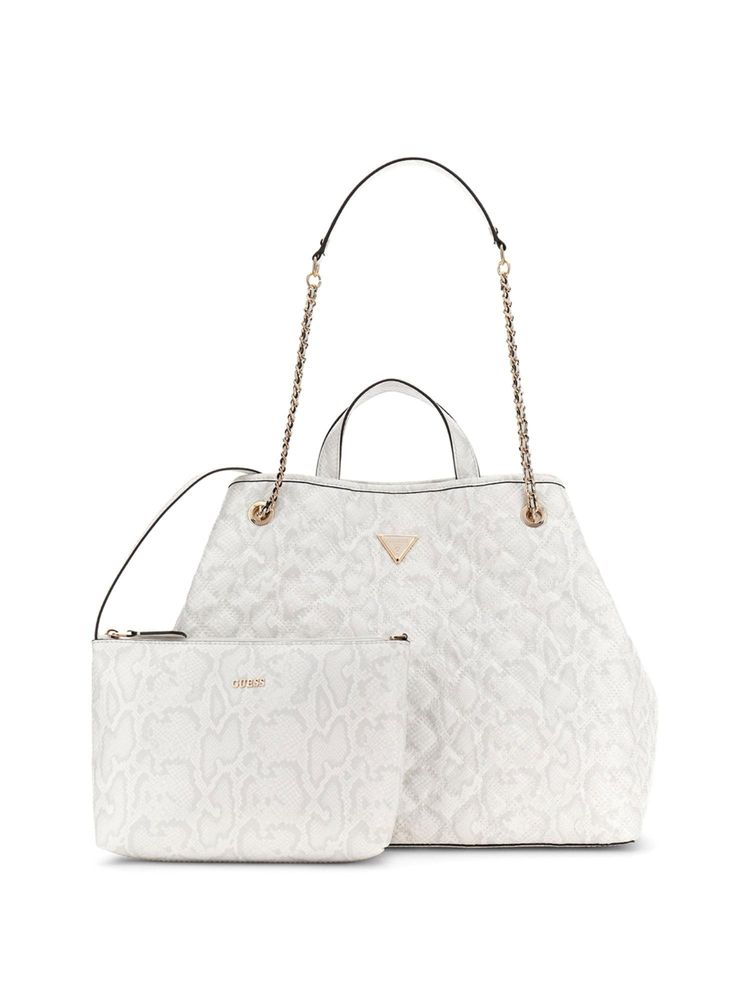 guess fashion Guess Off White Printed Pu Giully 2 in 1 Tote Bag With Pouch-picture-21