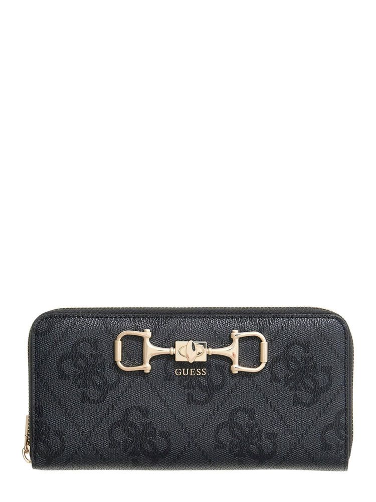guess fashion Guess Charcoal Printed Pu Janie Logo Zip-Around Wallet-picture-37
