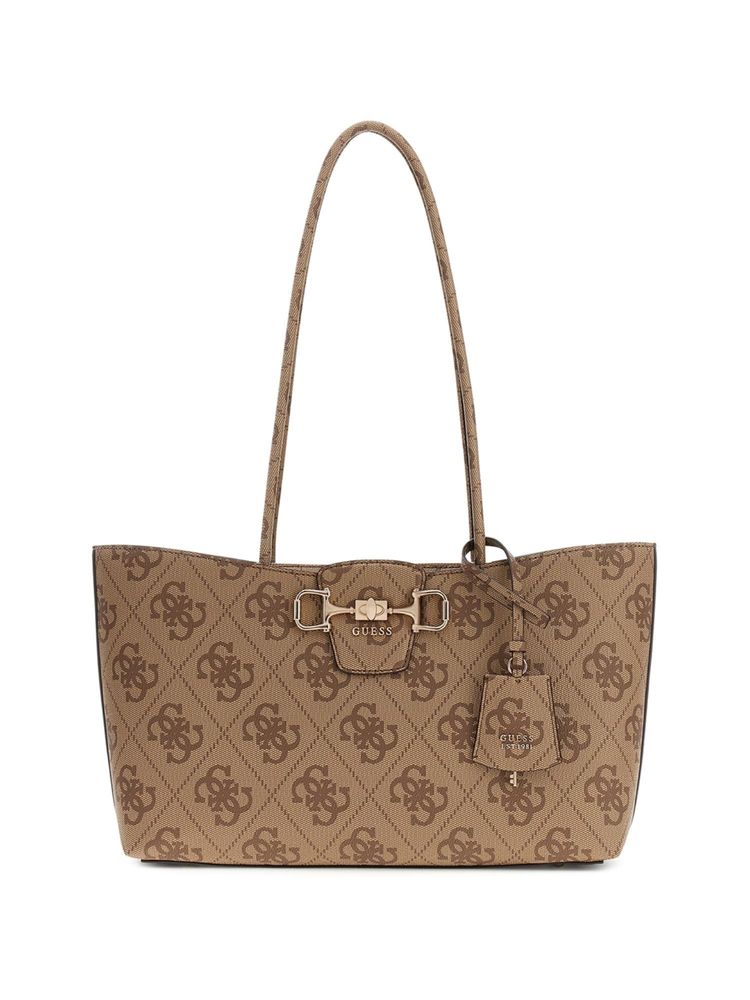 guess fashion Guess Latte Printed Pu Janie Logo Girlfriend Carryall Tote Bag-picture-13