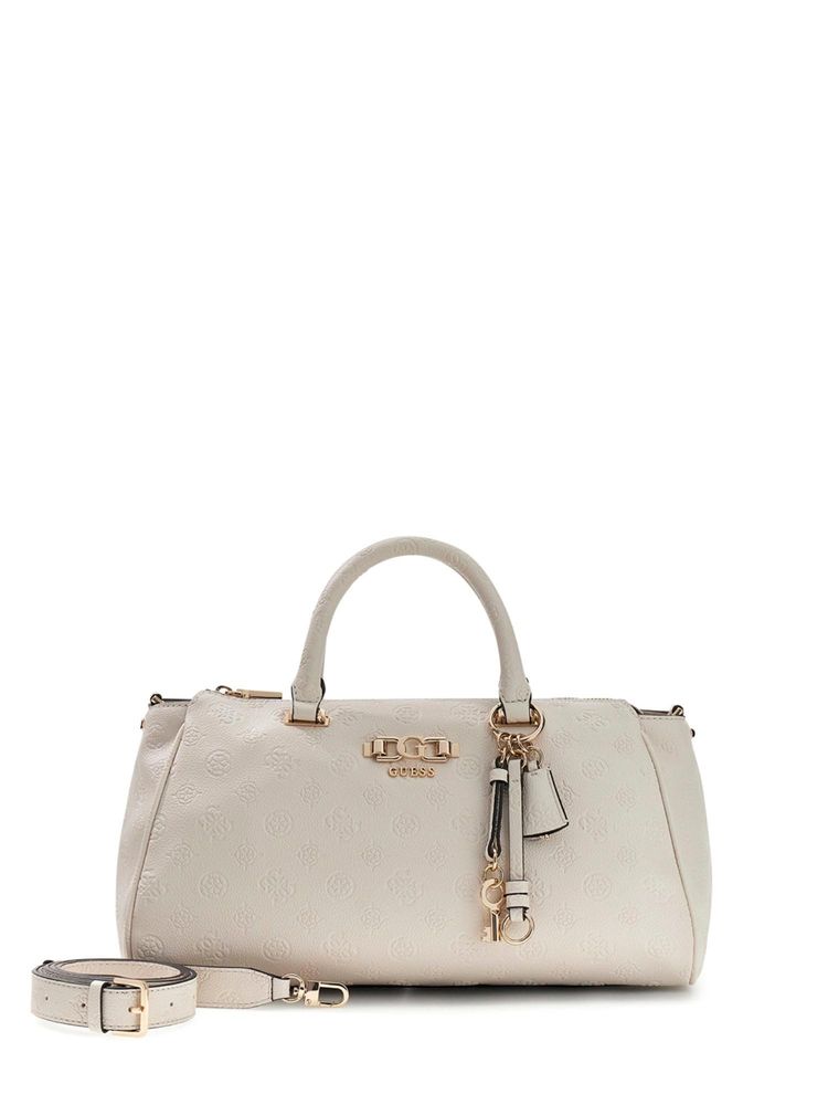guess fashion Guess Stone Logo Textured Pu Anise Box Satchel Bag With Detachable Strap-picture-32