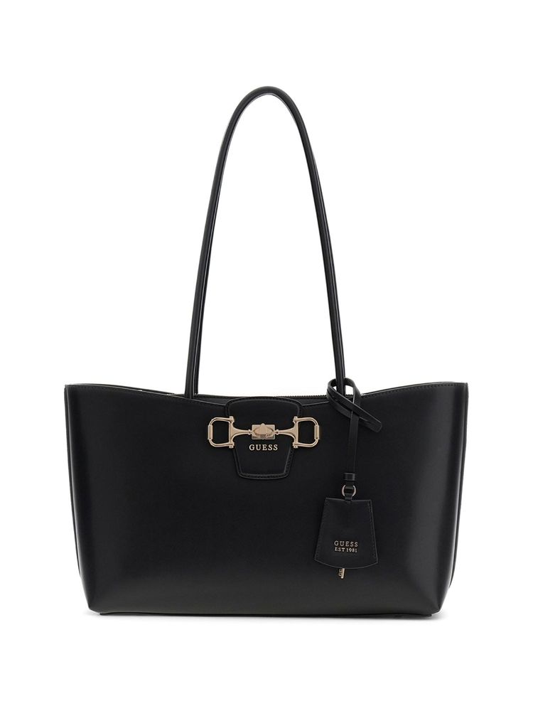 guess fashion Guess Black Solid Pu Janie Girlfriend Carryall Handbag-picture-18
