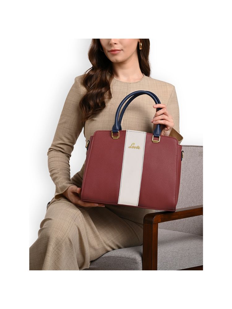 Lavie Womens Willow Colorblock Medium Satchel Bag With Detachable Strap - Red (M)