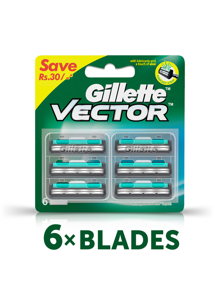 Gillette Vector Plus Blades For Men (Pack of 6)