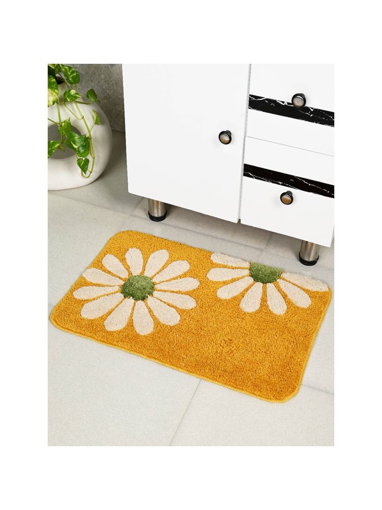 Saral Home Mustard Cawo Soft Antiskid Bath Mat-picture-14