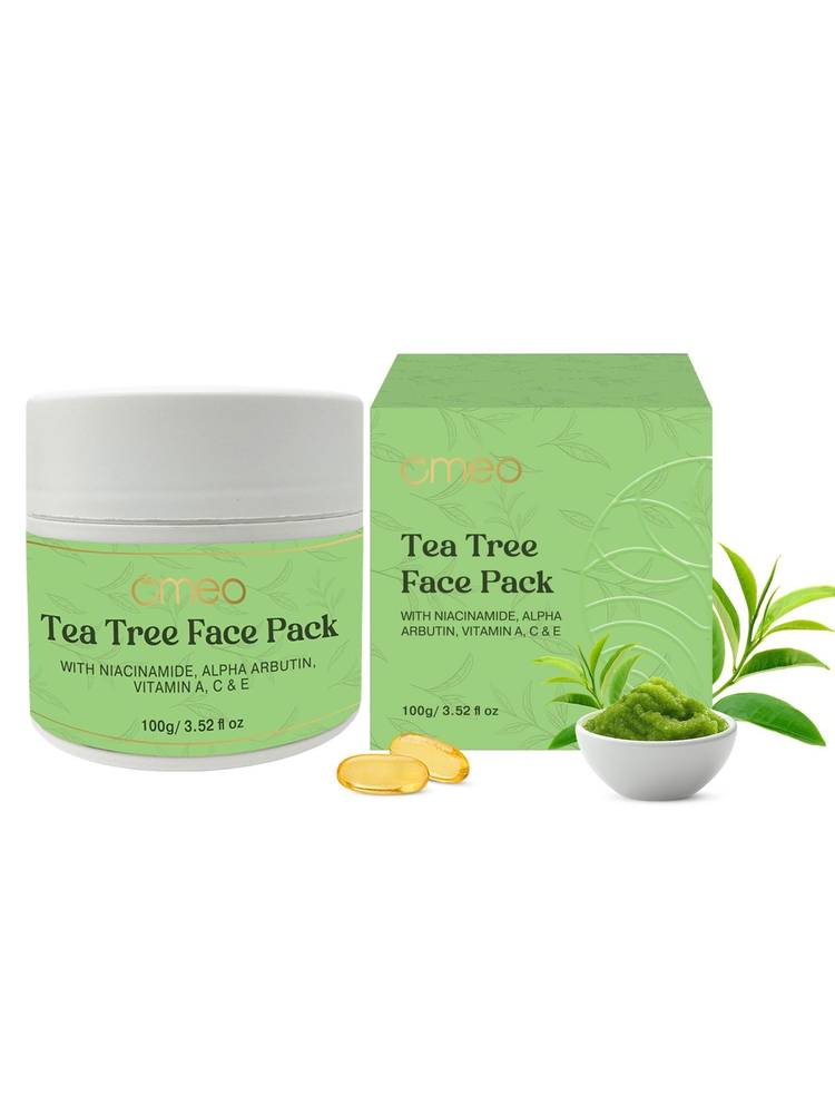 omeo tea tree face pack anti acne face mask for oil control, pimples & skin purification