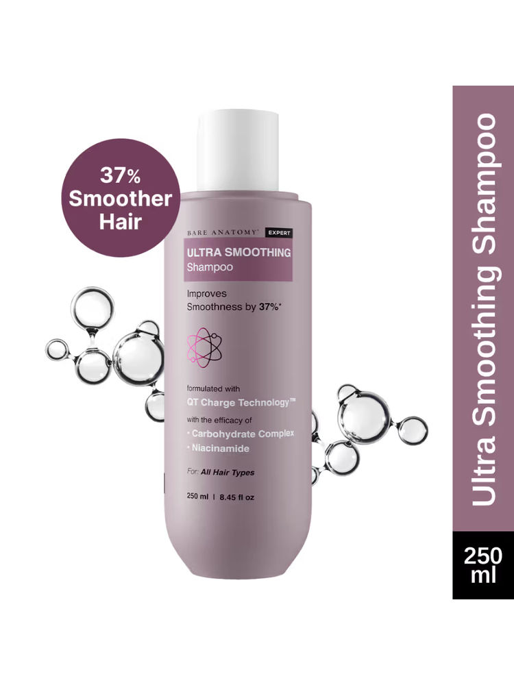 Bare Anatomy Ultra Smoothing Shampoo for Dry and Frizzy Hair Niacinamide Paraben & Sulphate Free