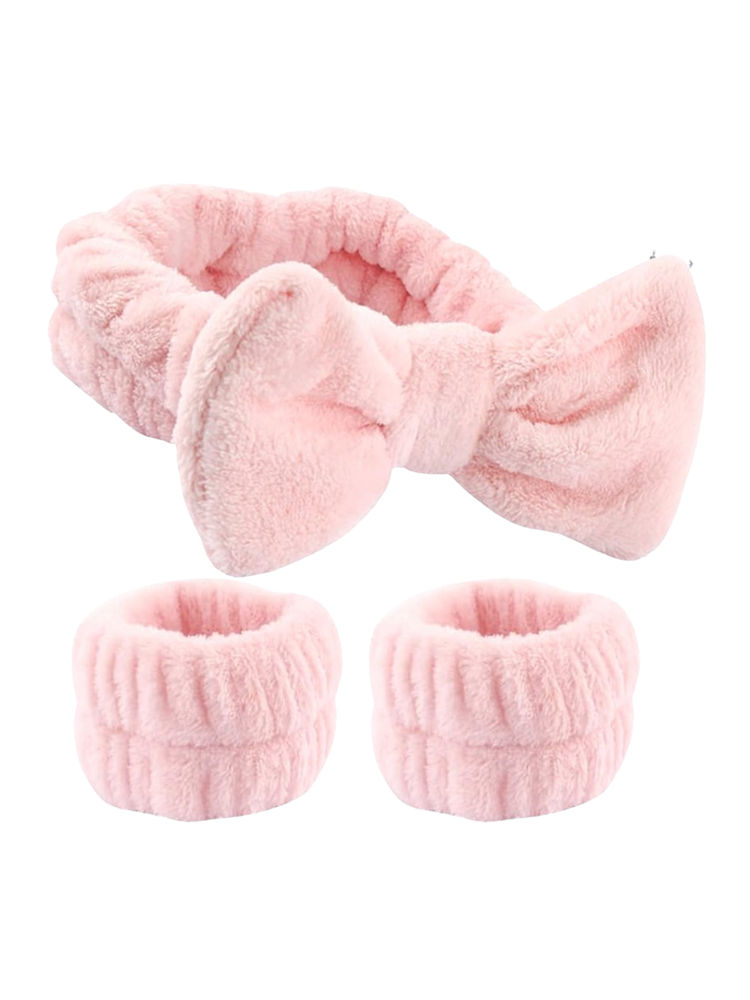 Kayanara 3 Pcs Facial Spa Headband & Wristband Combo Set