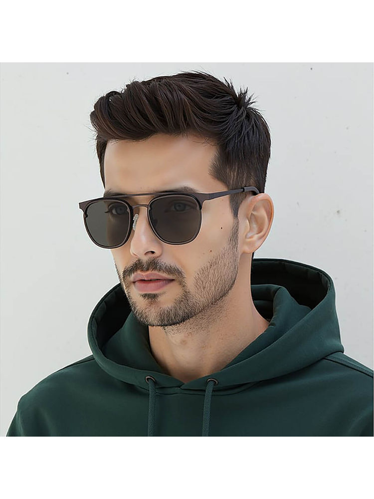 Vincent Chase Unisex Round Sunglasses Grey Frame Sunglasses-image-40