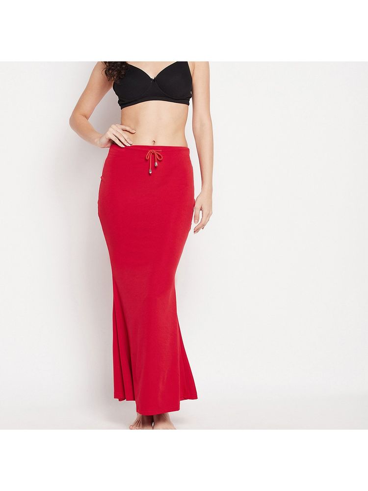 Secrets By ZeroKaata Women Red Solid Mermaid Fit Saree Petticoat