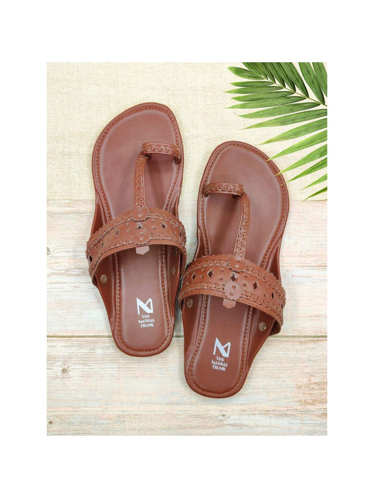 The Madras Trunk Women Haiku Festive Flat Kolhapuri Brown-picture-28