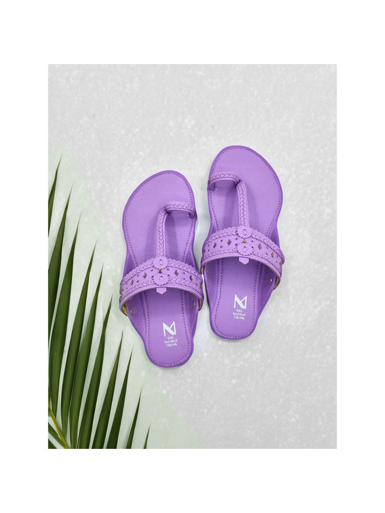 The Madras Trunk Women Haiku Festive Flat Kolhapuri Lavender-picture-10