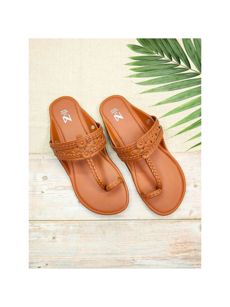 The Madras Trunk Women Haiku Festive Flat Kolhapuri Orange-image-16