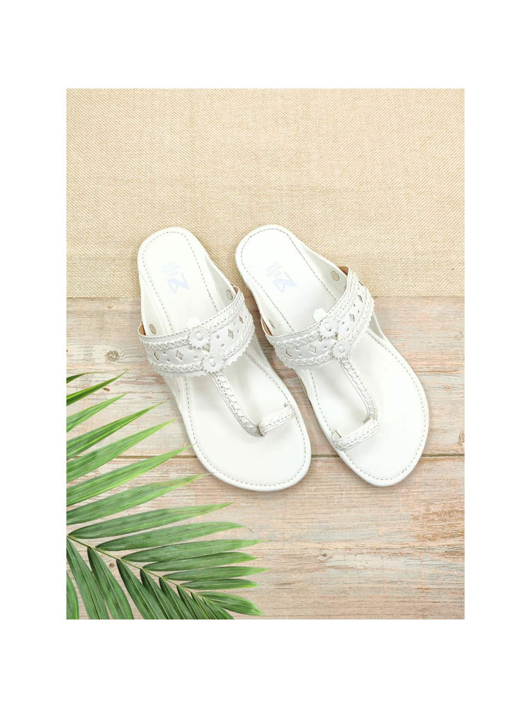 The Madras Trunk Women Haiku Festive Flat Kolhapuri White-picture-13