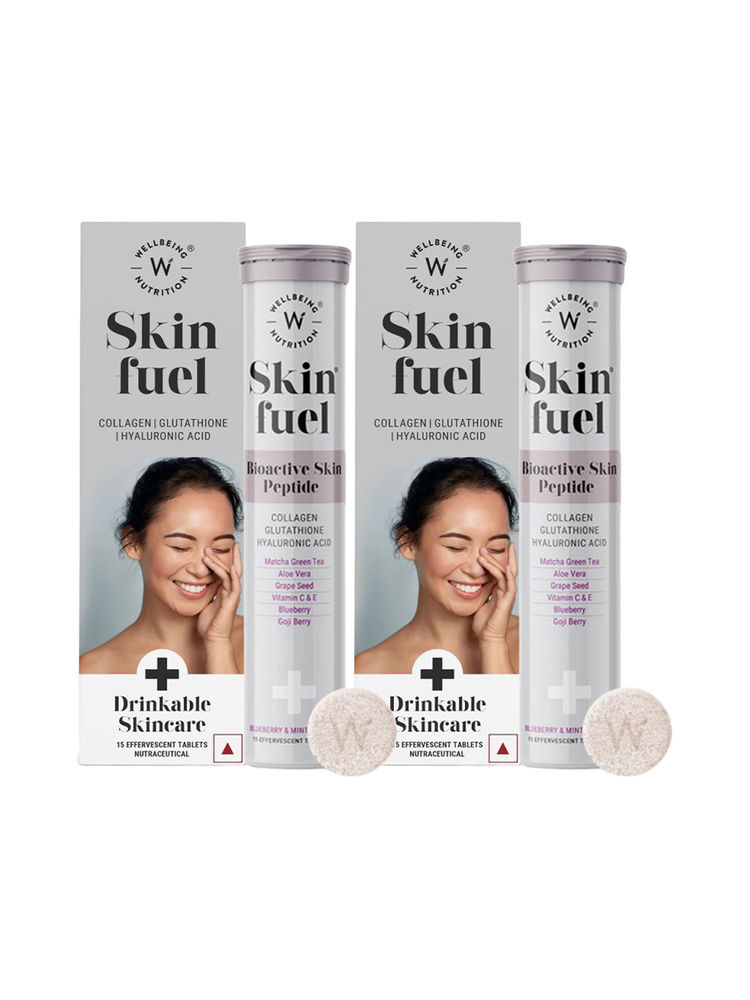 Wellbeing Nutrition Skin Fuel Japanese Collagen Peptides, L-Glutathione & Antioxidants (Pack of 2)