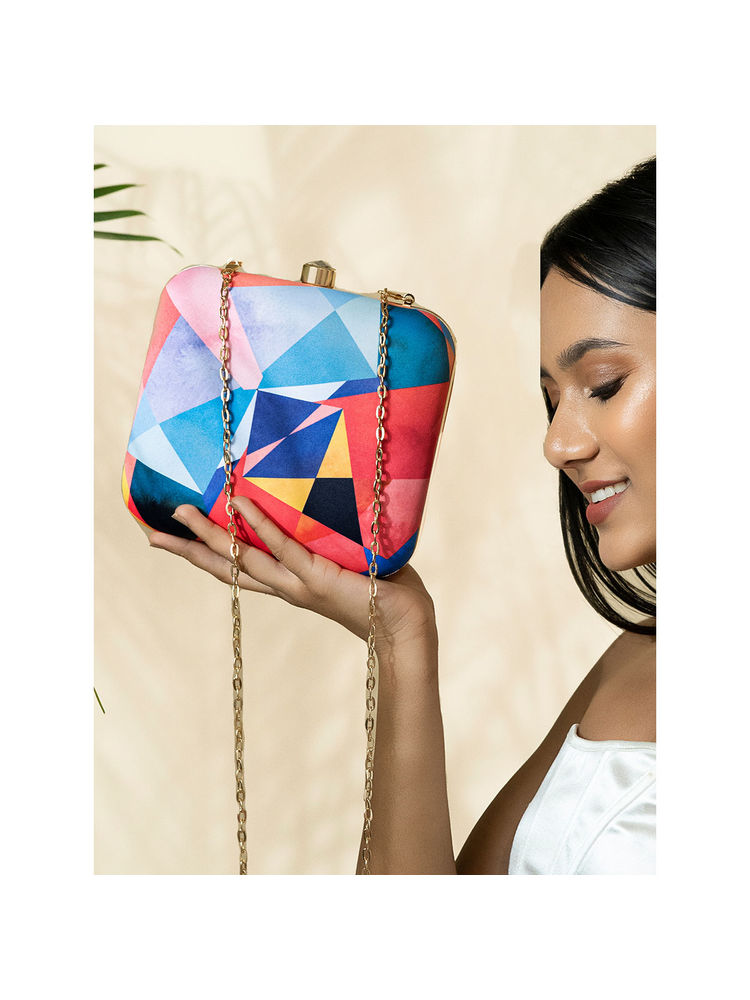 Joker & Witch Berry Curacao Multicolour Printed Clutch-picture-39