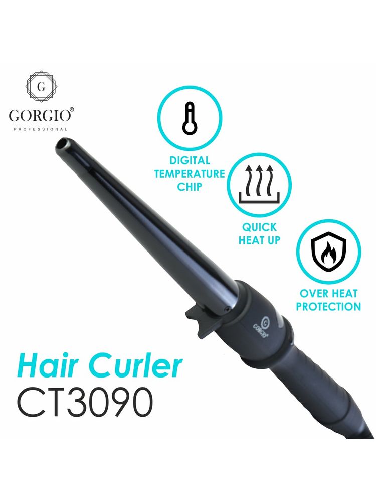 Gorgio Professional Premium HairConical Curling Tong wand (CT3090 )