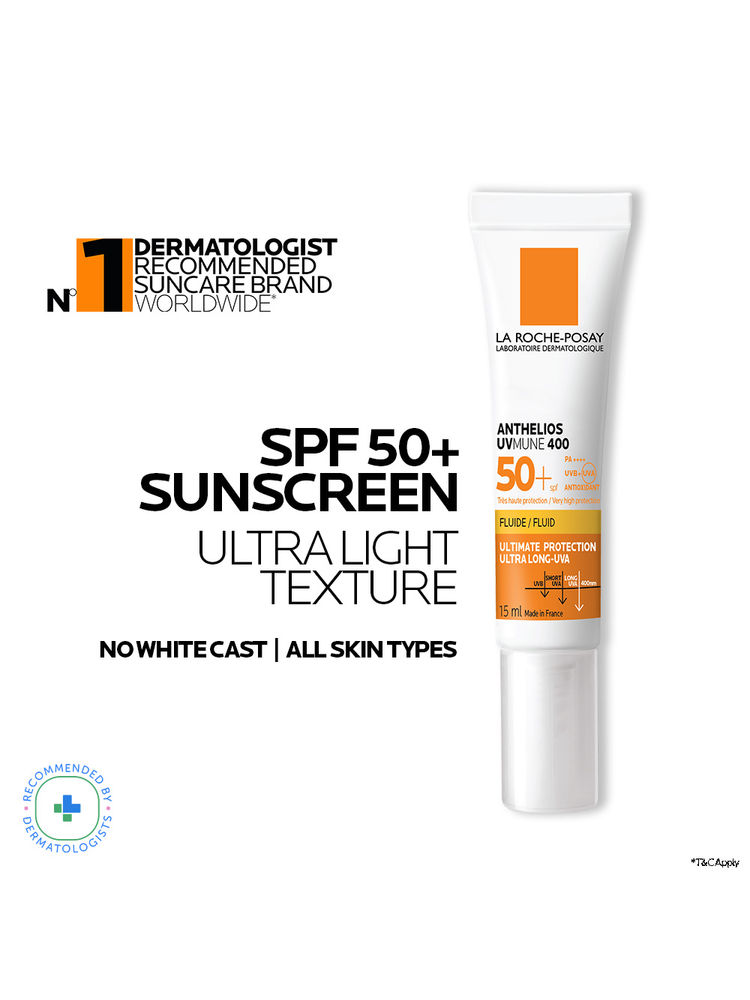 La Roche-Posay Anthelios UVMUNE400 Invisible Fluid SPF50+ Ultra-light Sunscreen for Sensitive Skin