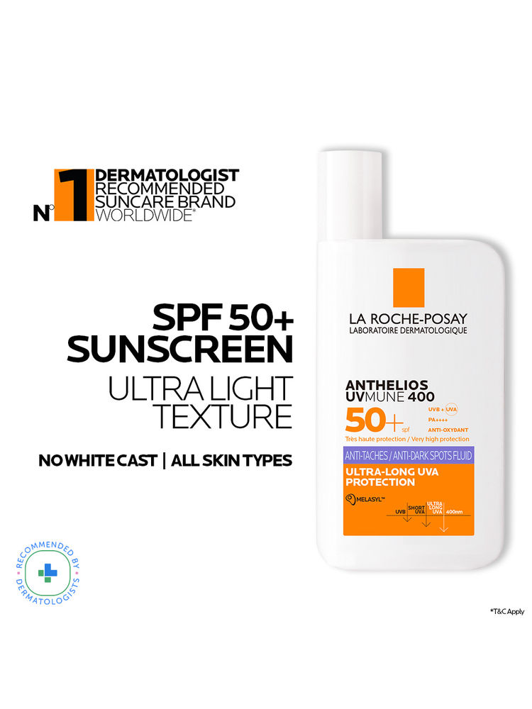 La Roche-Posay Anthelios UVMUNE400 Anti-Dark Spot Fluid SPF50+ Sunscreen with Melasyl for pigmented skin