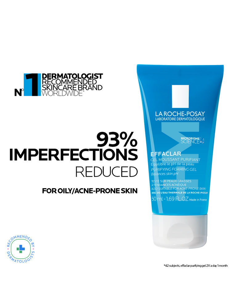 La Roche-Posay Effaclar Purifying Anti-Acne Gel Face wash, Gentle Cleanser for Oily, Acne Prone skin