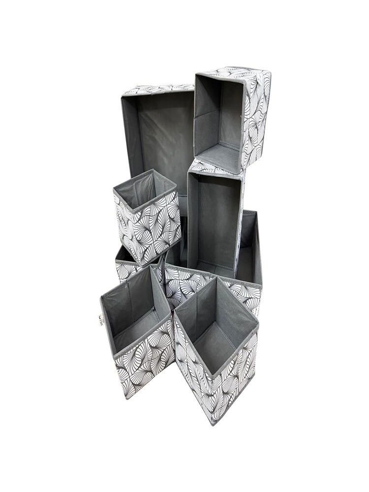 House of Quirk Foldable Storage Box Drawer Divider Organizer - Grey-image-3