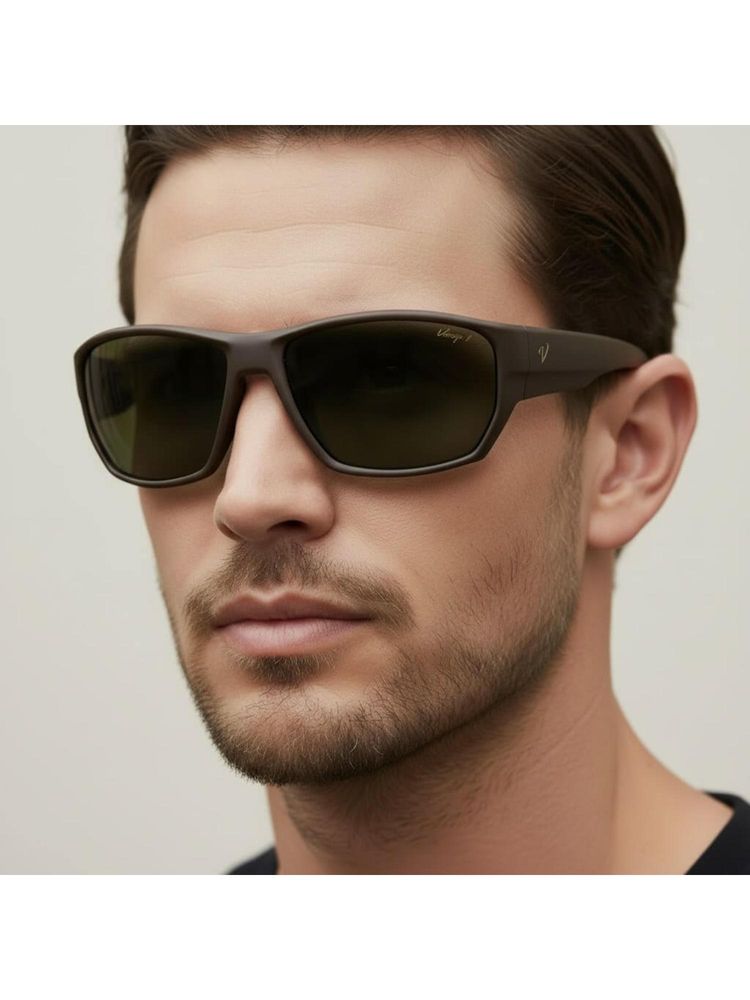 Vintage Unisex Rectangle Green Lens Sunglasses (67)-image-45