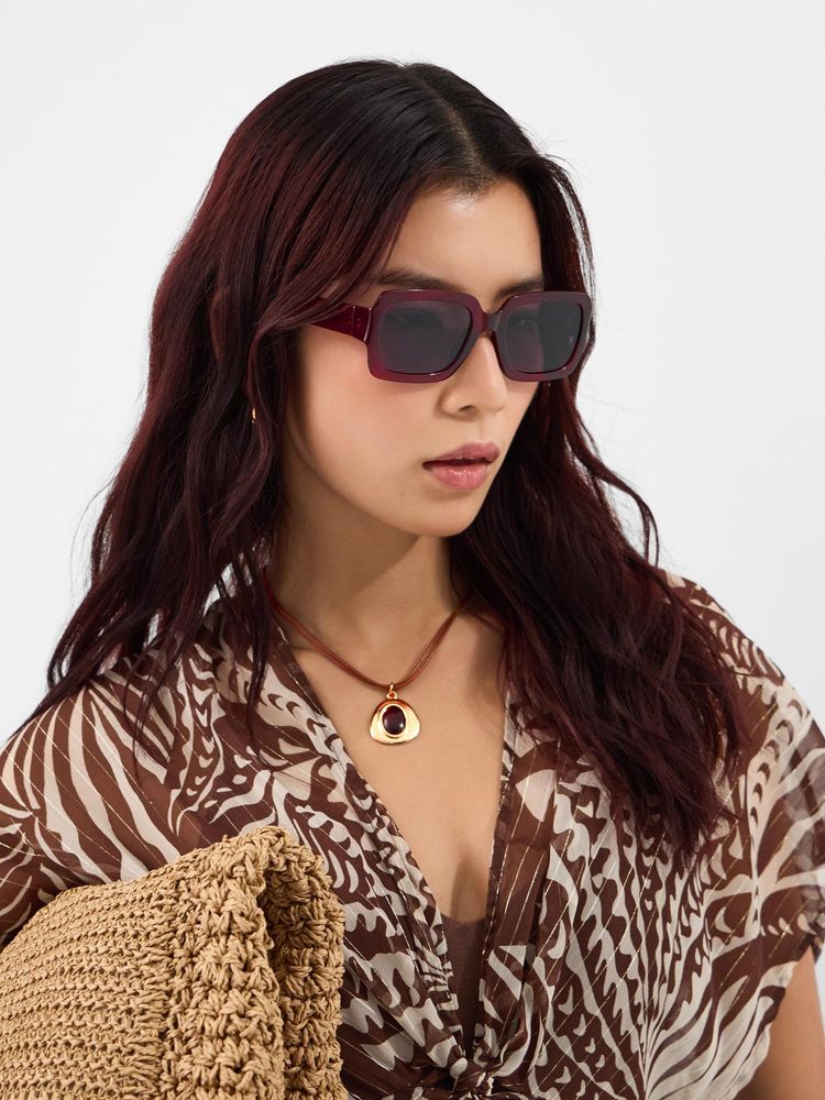 Accessorize London Womens Grey Square Sunglasses-image-40