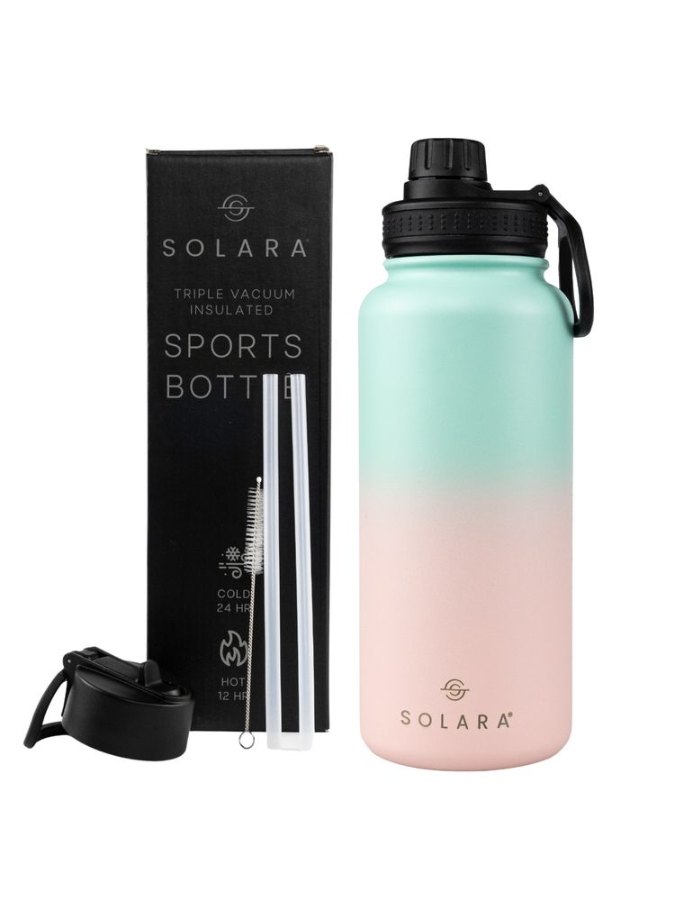 Solara Insulated Water Bottle Pink Teal 1000ml-image-14