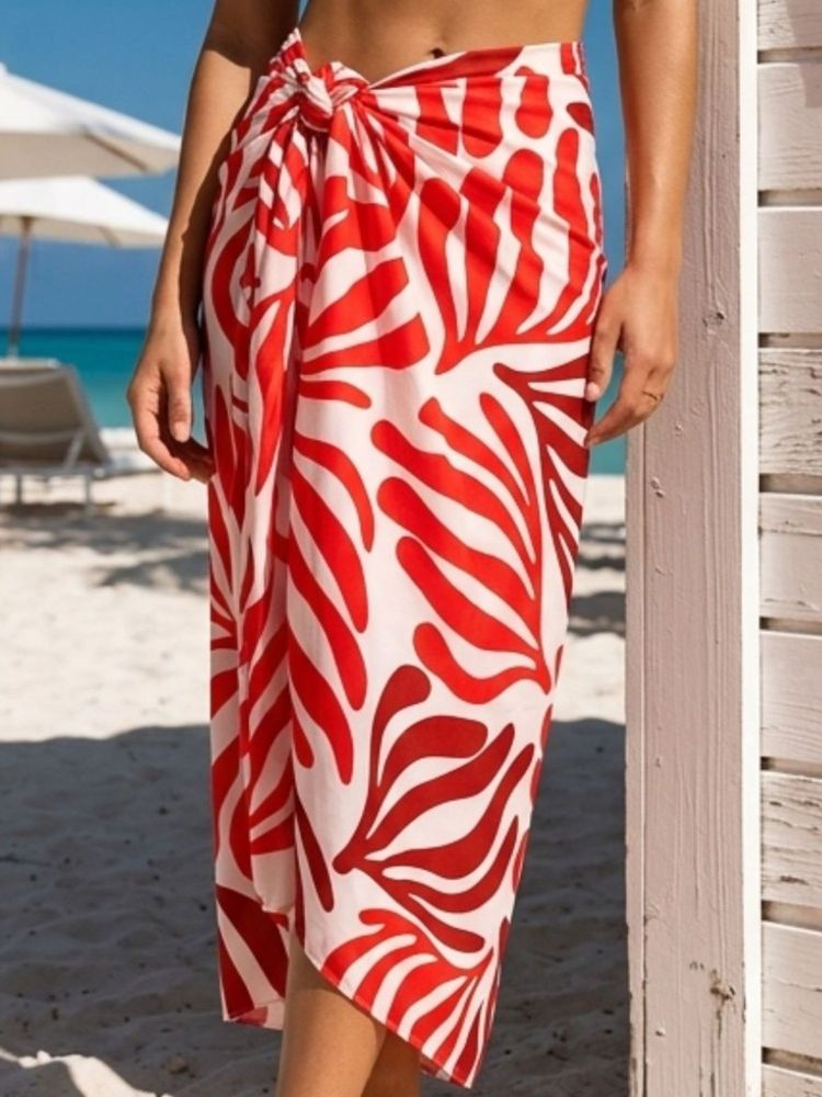 Addery Tropical Print Beach Sarong Wrap Cover-Up-picture-47