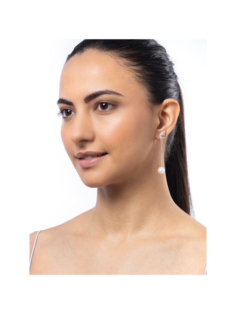 Sukkhi Stainless Steel Pearls Long Dangler Earring for Women-image-13