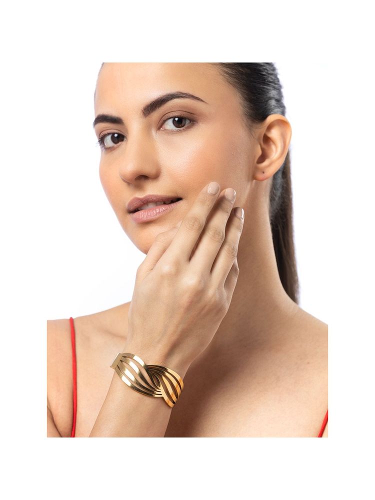 Sukkhi Stainless Steel Openable Cuff Kada Bracelet for Women-picture-24