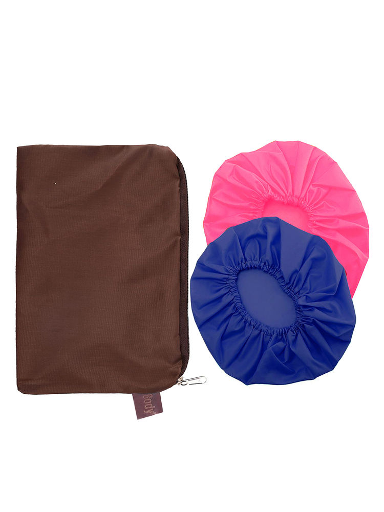 BodyHerbals Reusable Shower Caps For Women & Men 100% Water Proof, Blue And Pink-picture-28
