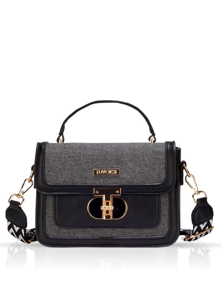LUVOKSI Zivara Structured Dual-Tone Sling Bag-Black (Regular)-picture-28