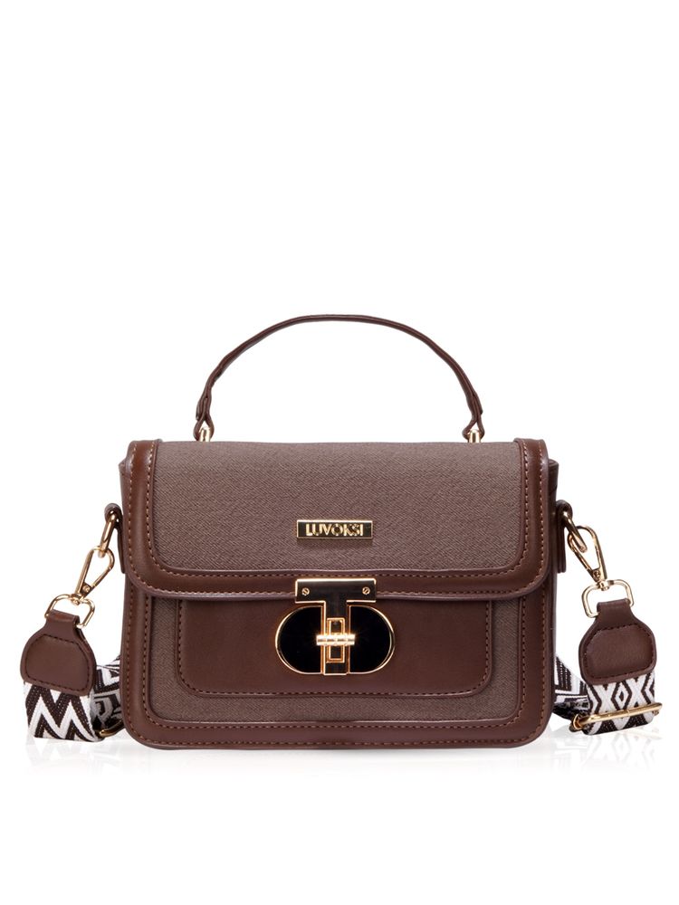 LUVOKSI Zivara Structured Dual-Tone Sling Bag-Brown (Regular)-picture-23
