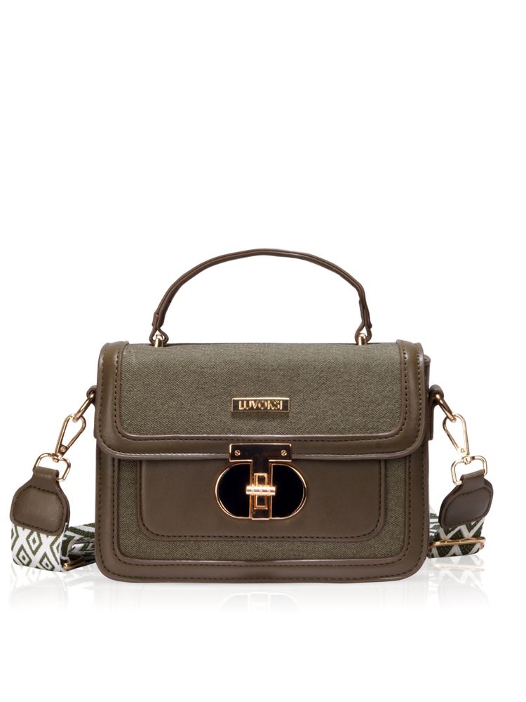 LUVOKSI Zivara Structured Dual-Tone Sling Bag-Olive (Regular)-image-13