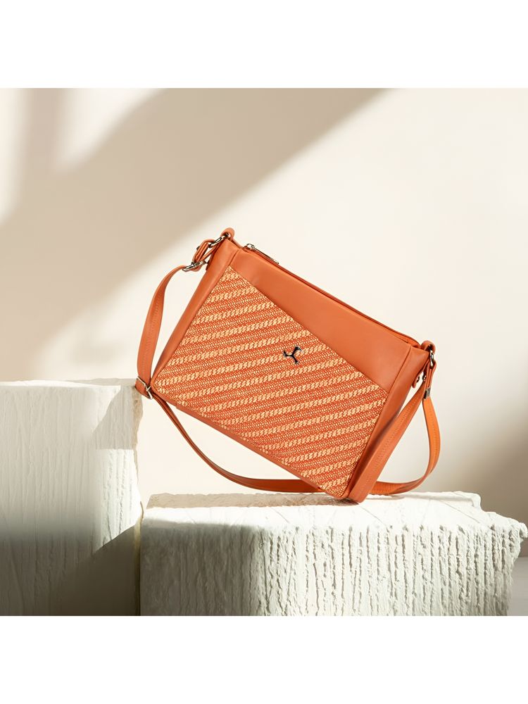 Mochi Orange Embroidered Sling and Cross Bags-picture-11