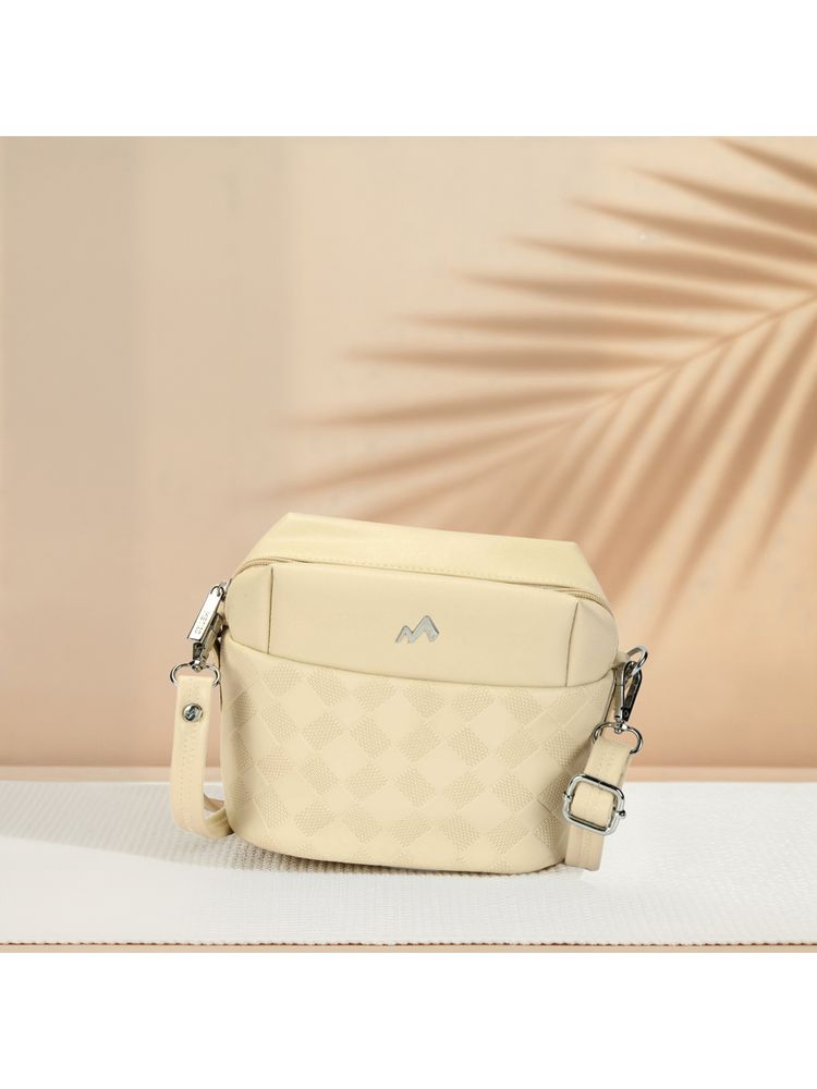 Metro Beige Textured Sling Bag-picture-39