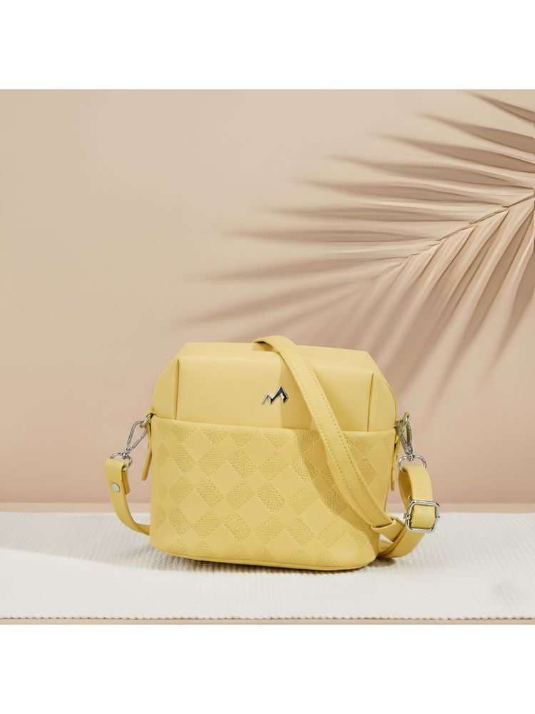 Metro Yellow Textured Sling Bag-picture-41