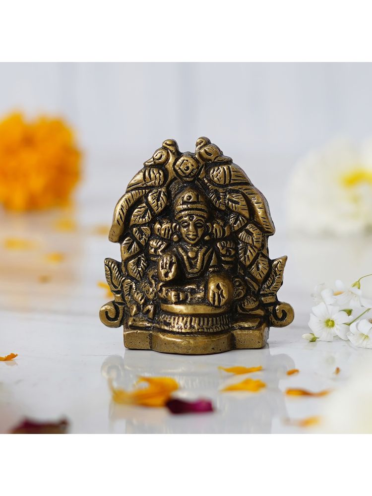 eCraftIndia Golden Goddess Lakshmi Idol On Peacock Design Throne-picture-20