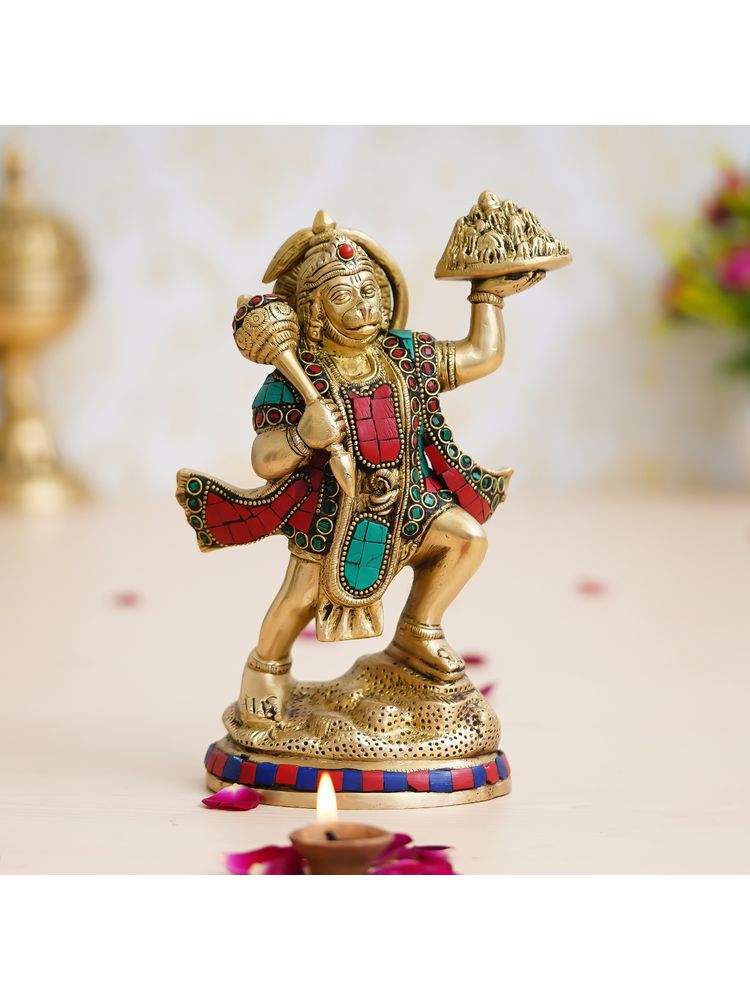 eCraftIndia Standing Hanuman Ji Murti Carrying Sanjeevani Mountain-image-5