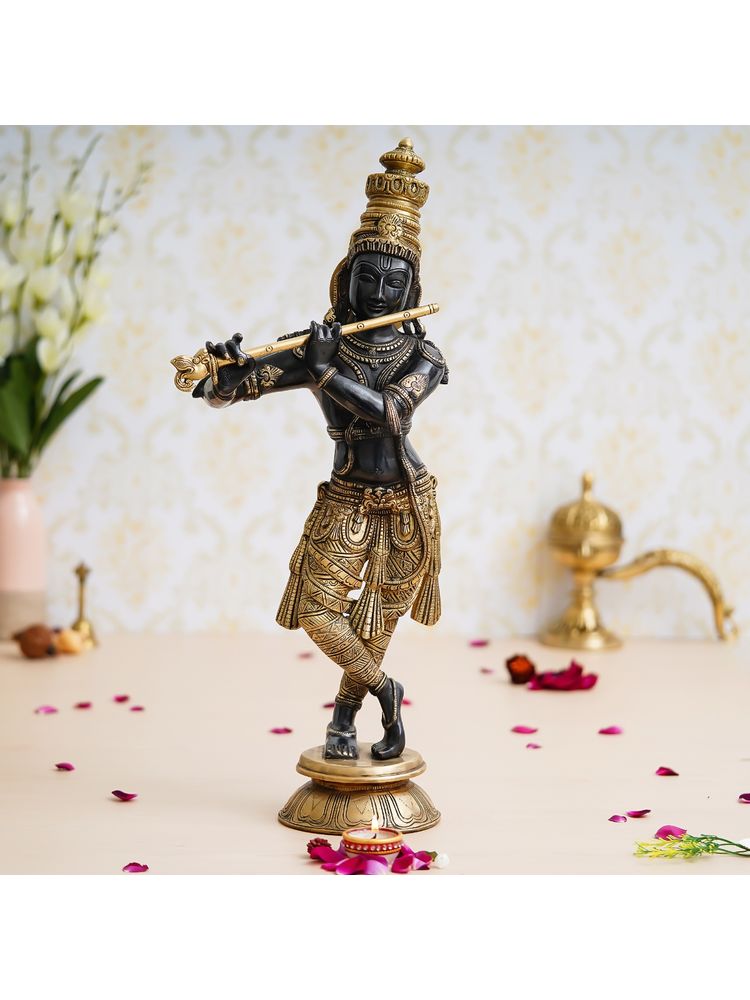 eCraftIndia Lord Krishna Playing Flute Statue